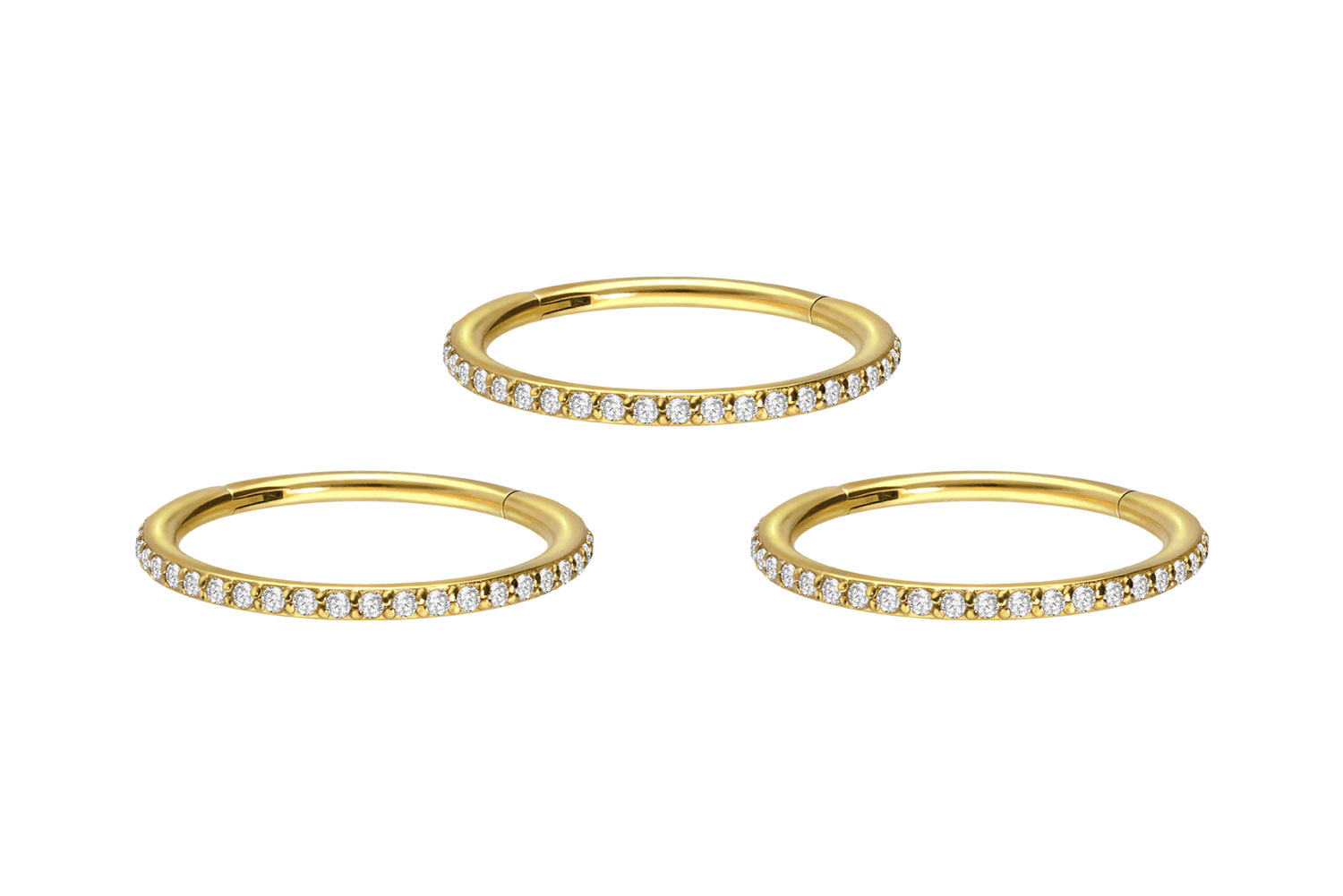 SET Chirurgenstahl Segmentring Clicker Piercing EINGEFASSTE KRISTALLE ++Neues Design++
